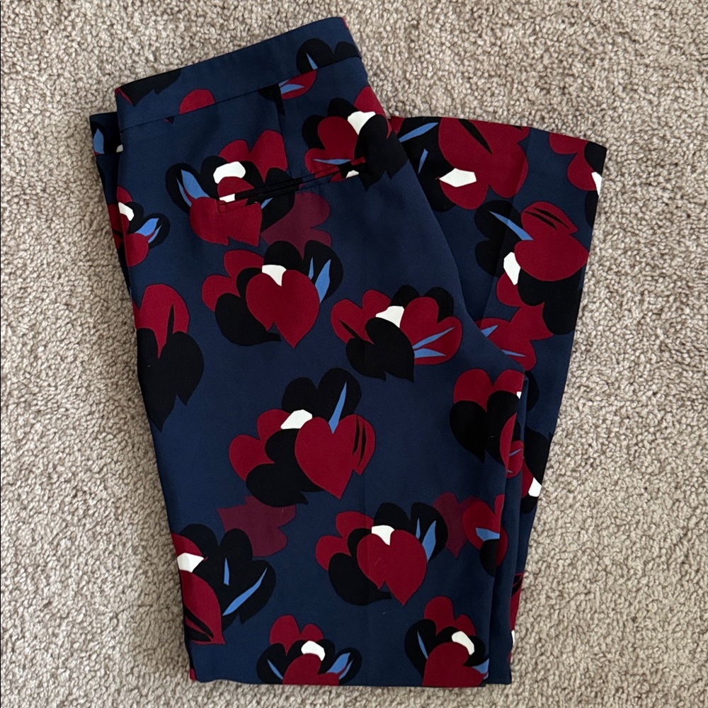 Kookai Navy and Red Floral Trousers - Picture 5 of 5